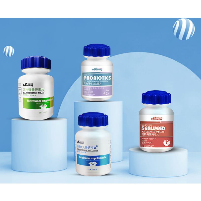 Vitamin tổng hợp Borammy Dưỡng Lông, Nguyên Tố Vi Lượng, Bổ sung Canxi cho chó mèo - Nà Ní Pet Shop - Canxi