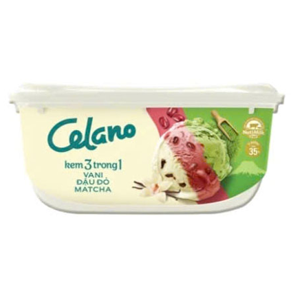 Kem hộp Celano 3 trong 1 vani - đậu đỏ - matcha