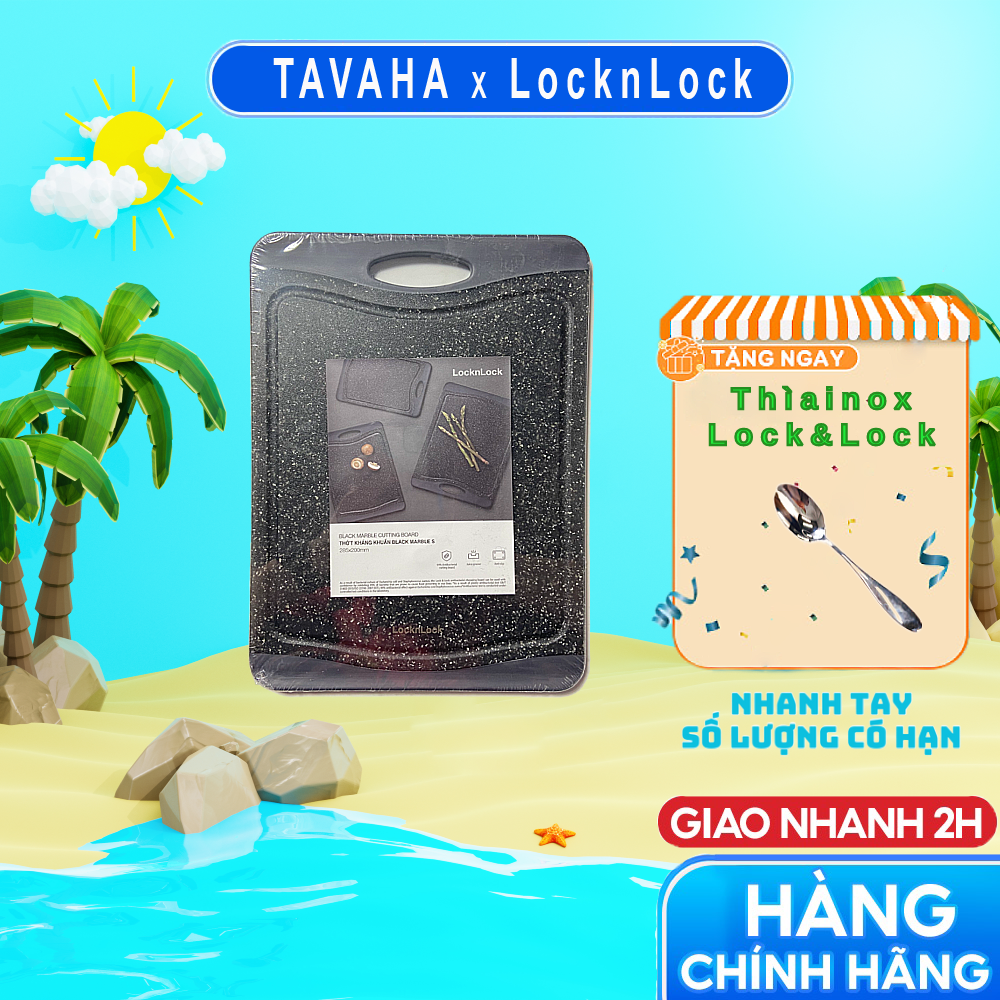 Thớt Nhựa Kháng Khuẩn Lock&Lock Black Marble CKD006 CKD007 CKD008 Màu Đen 3 Size S, M, L