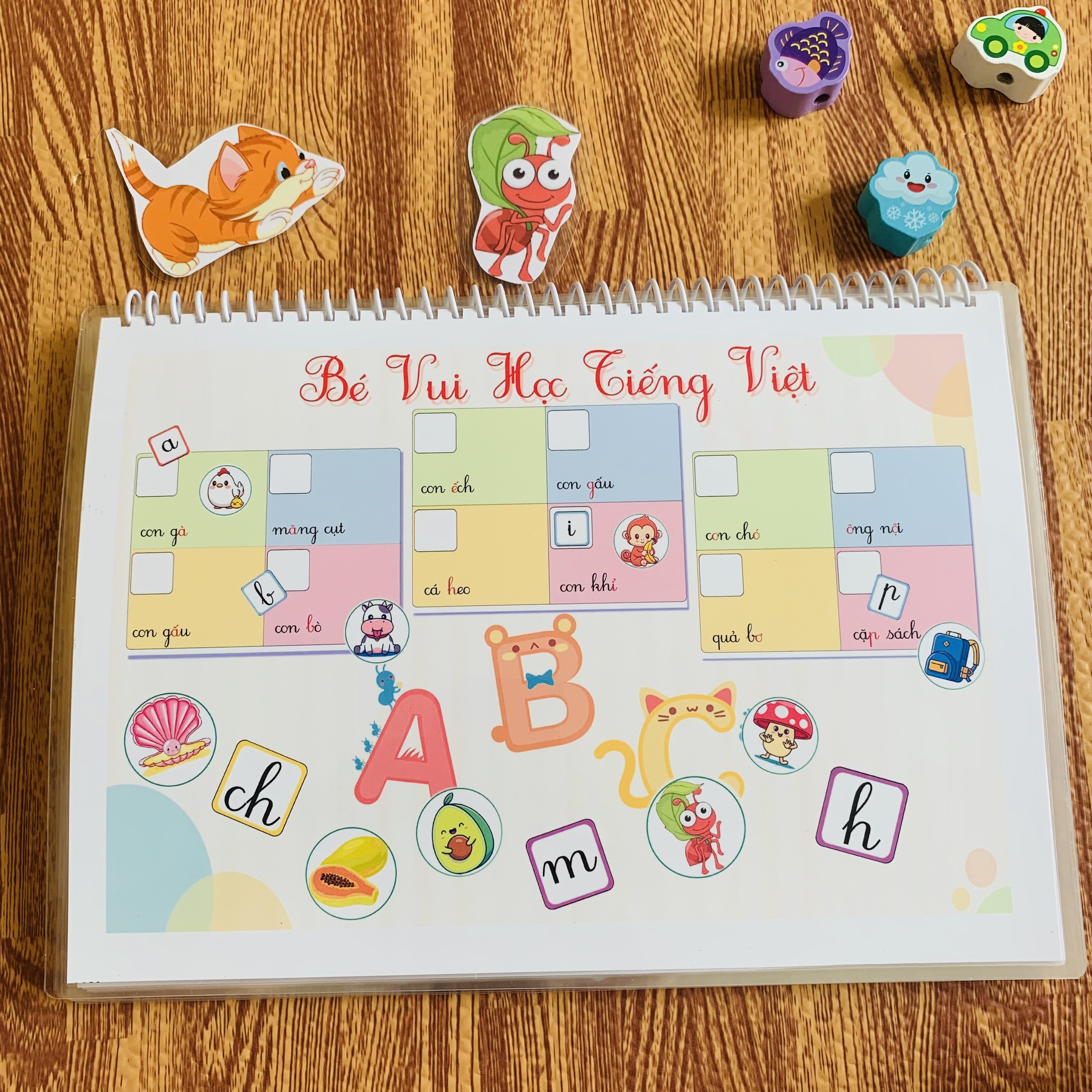Học liệu chữ cái tiếng việt kèm thơ hay cho bé từ 18 tháng