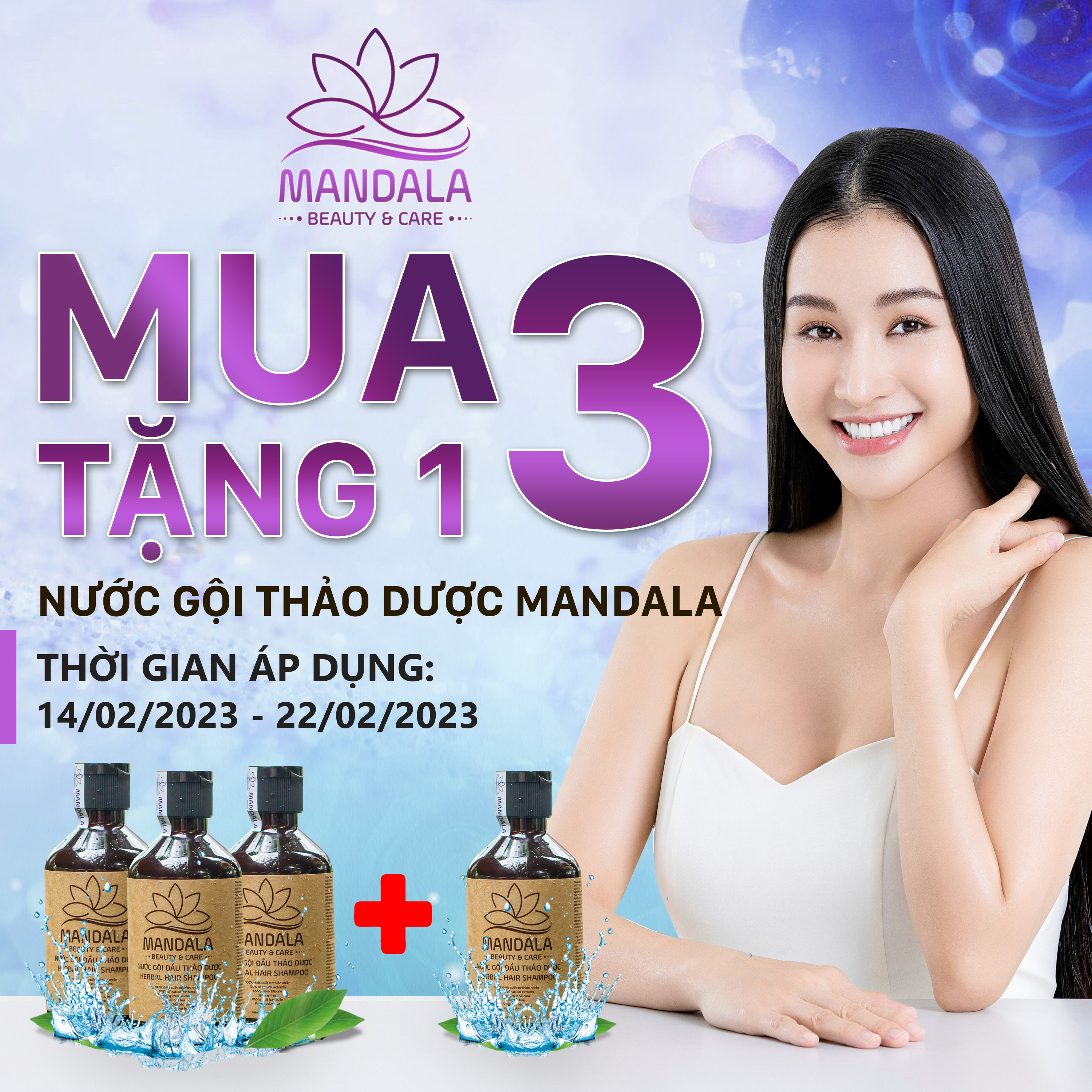 Combo 4 chai nước gội Mandala giá siêu hời