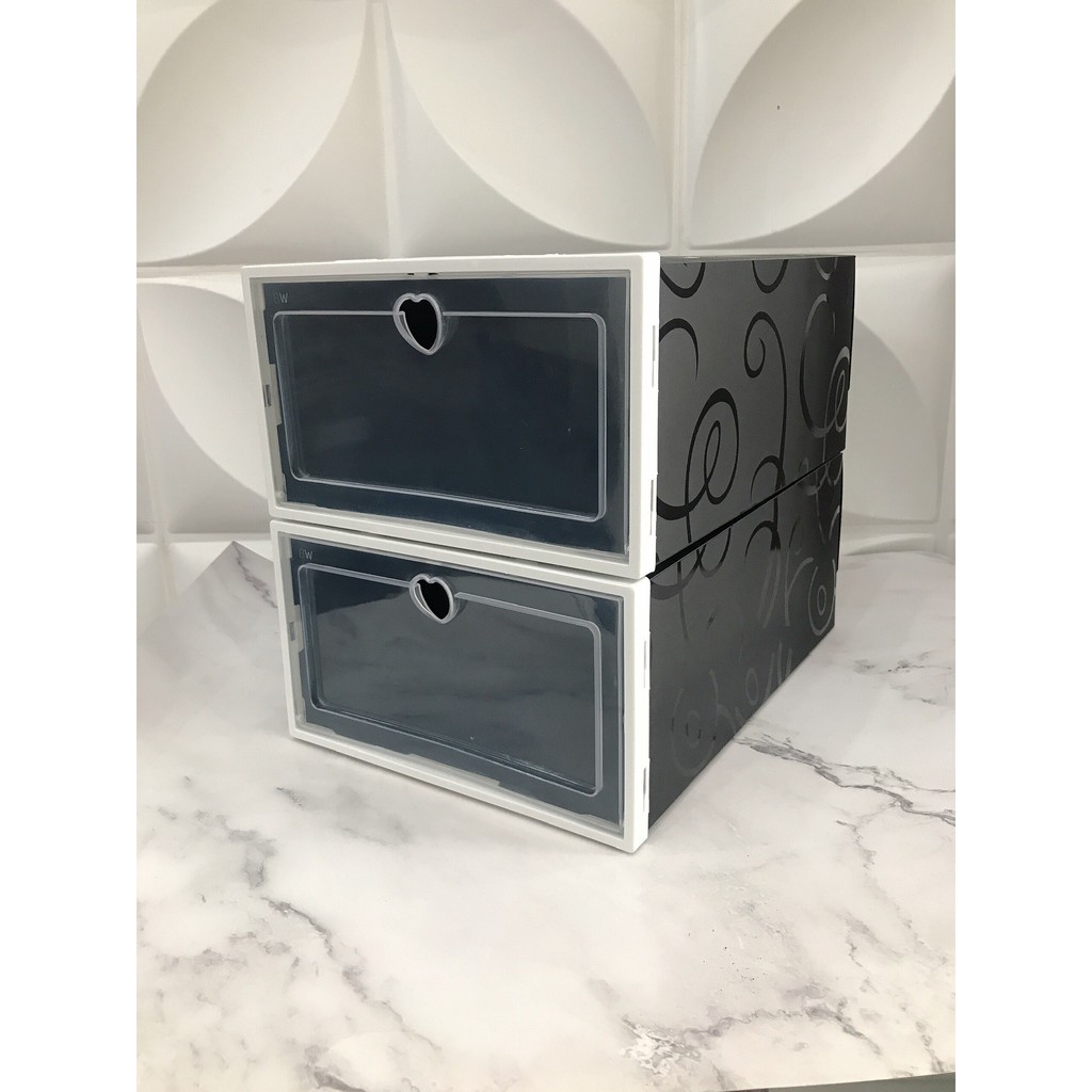 Combo 20 Hôp Đựng Giày Nhựa Cứng Mica Trong Suốt Tủ Lắp Ghép Đựng Giày Nam Nữ