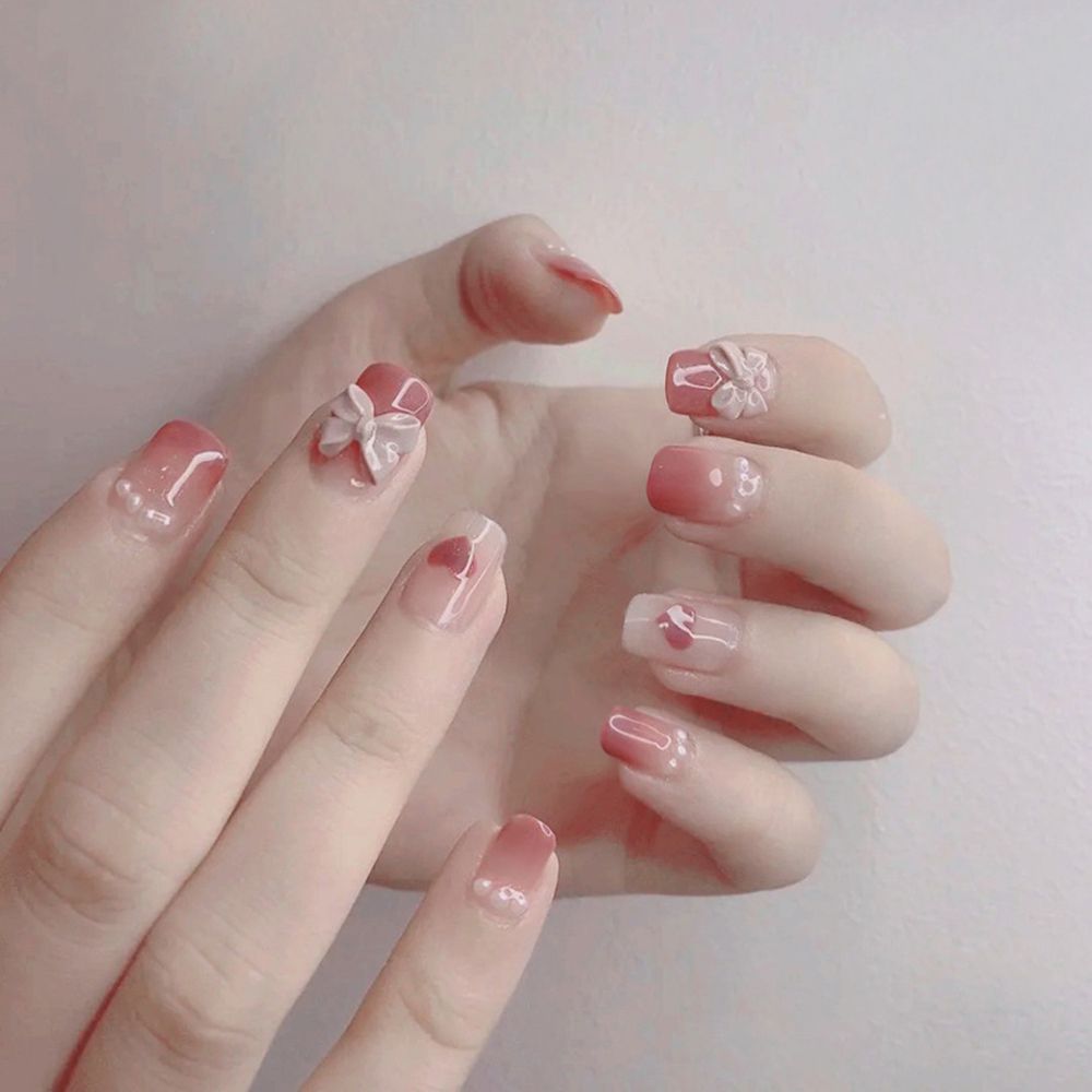 OH-Beauty Các dụng cụ nghệ thuật móng tay giả dạng móng tay giả, 24hộp đẹp, kết nối toàn bộ móng tay giả, móng tay giả.