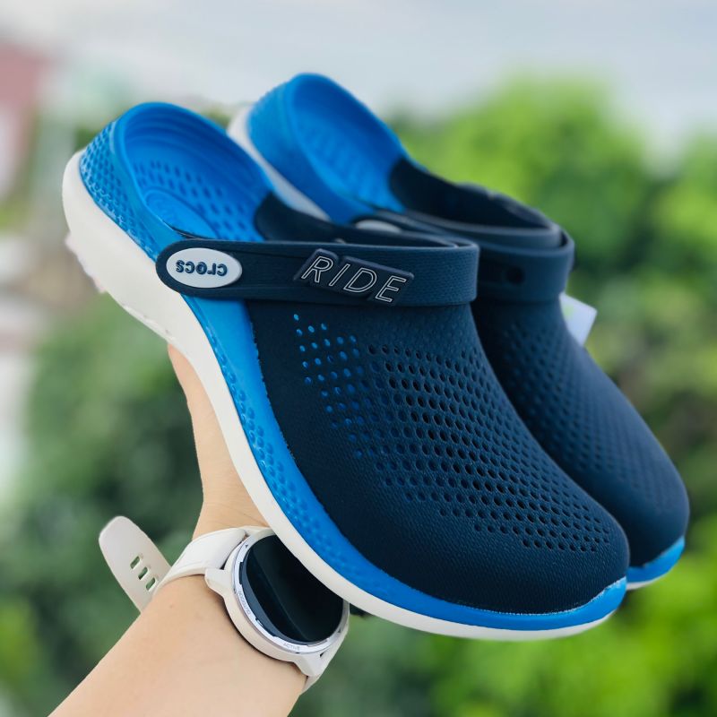 Dép Cross Literide 360 giày sục sandal quai ngang bít đầu nam nữ Navy-xanh