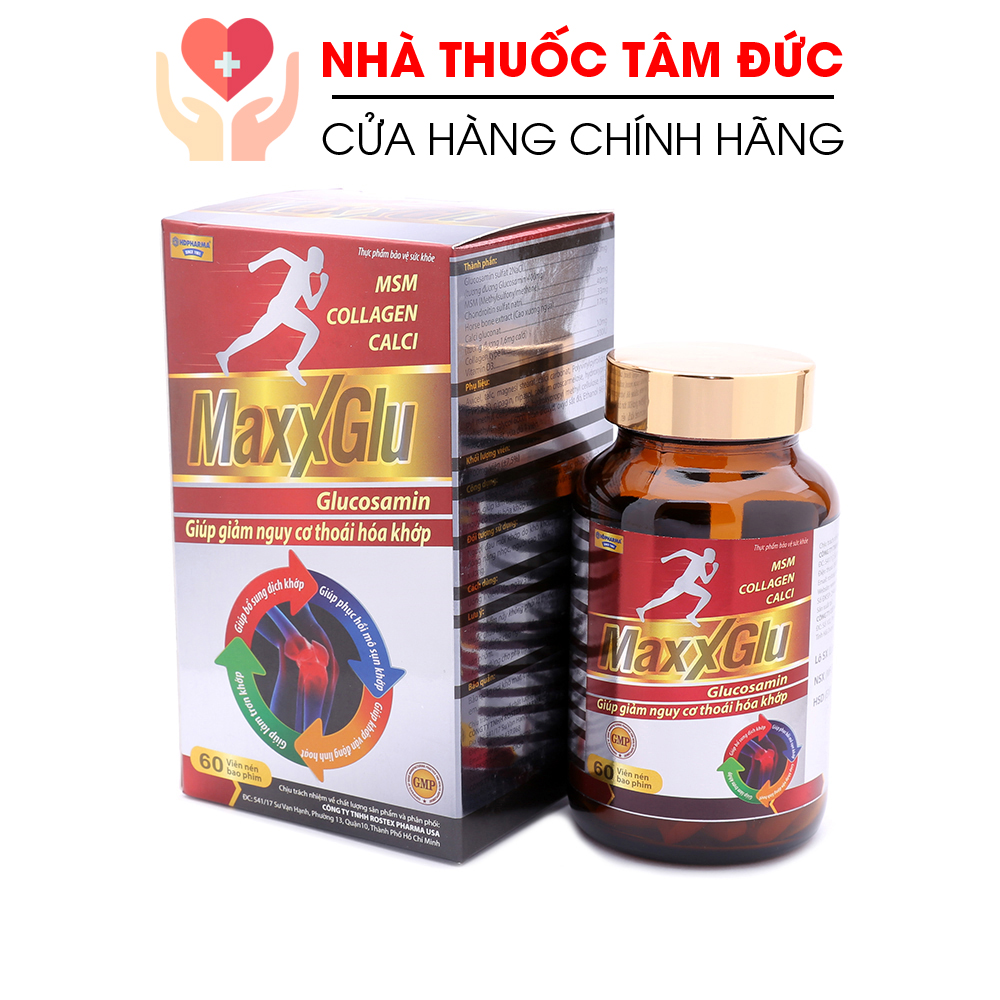 Viên Uống Bổ Xương Khớp Glucosamin MaxxGlu giảm đau nhức xương khớp giảm thoái hóa khớp - Chai 60 viên