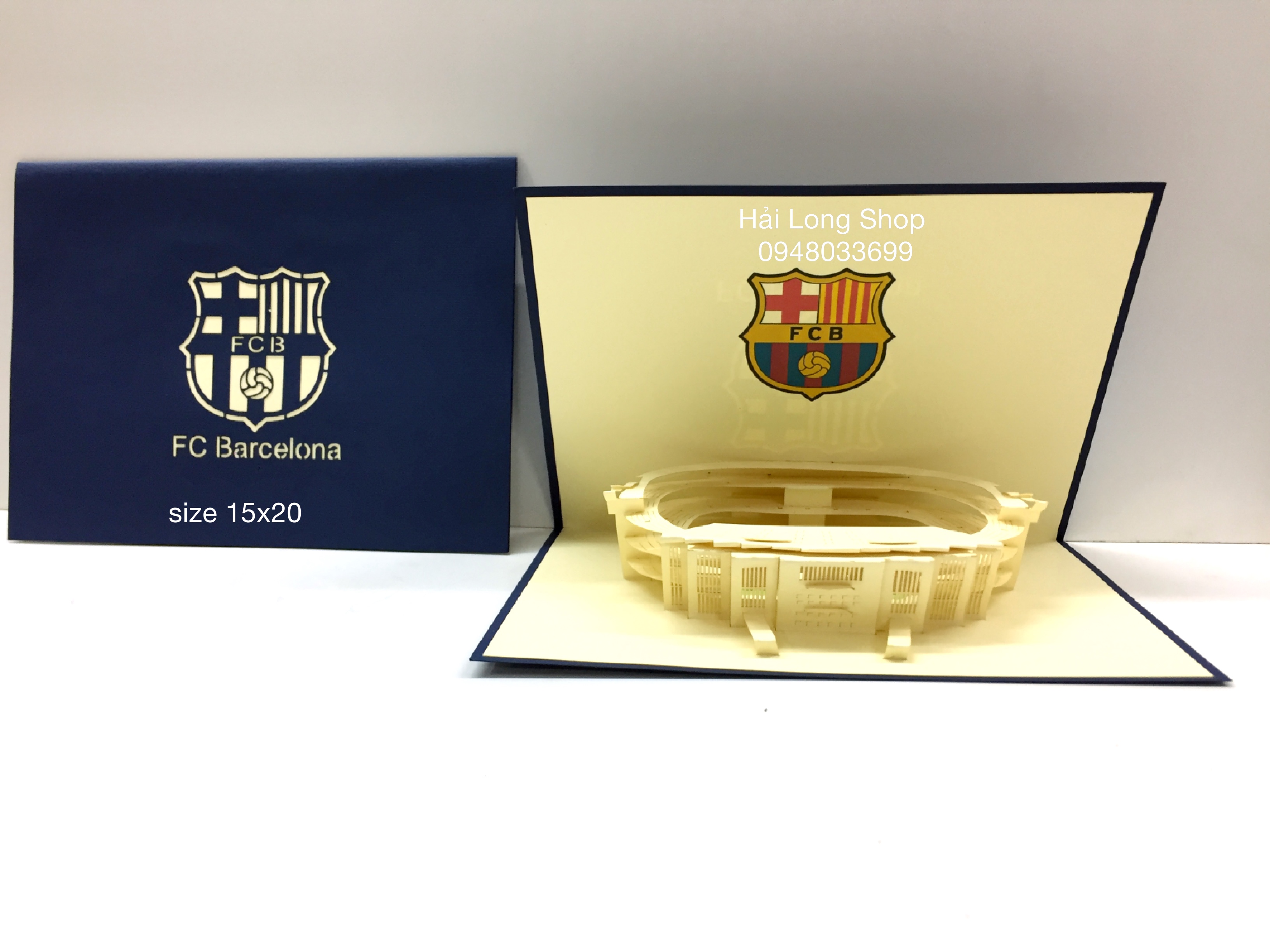 Sân Bóng  FC  Barcelona - Stadium - Thiệp 3D ( mở 90 độ )