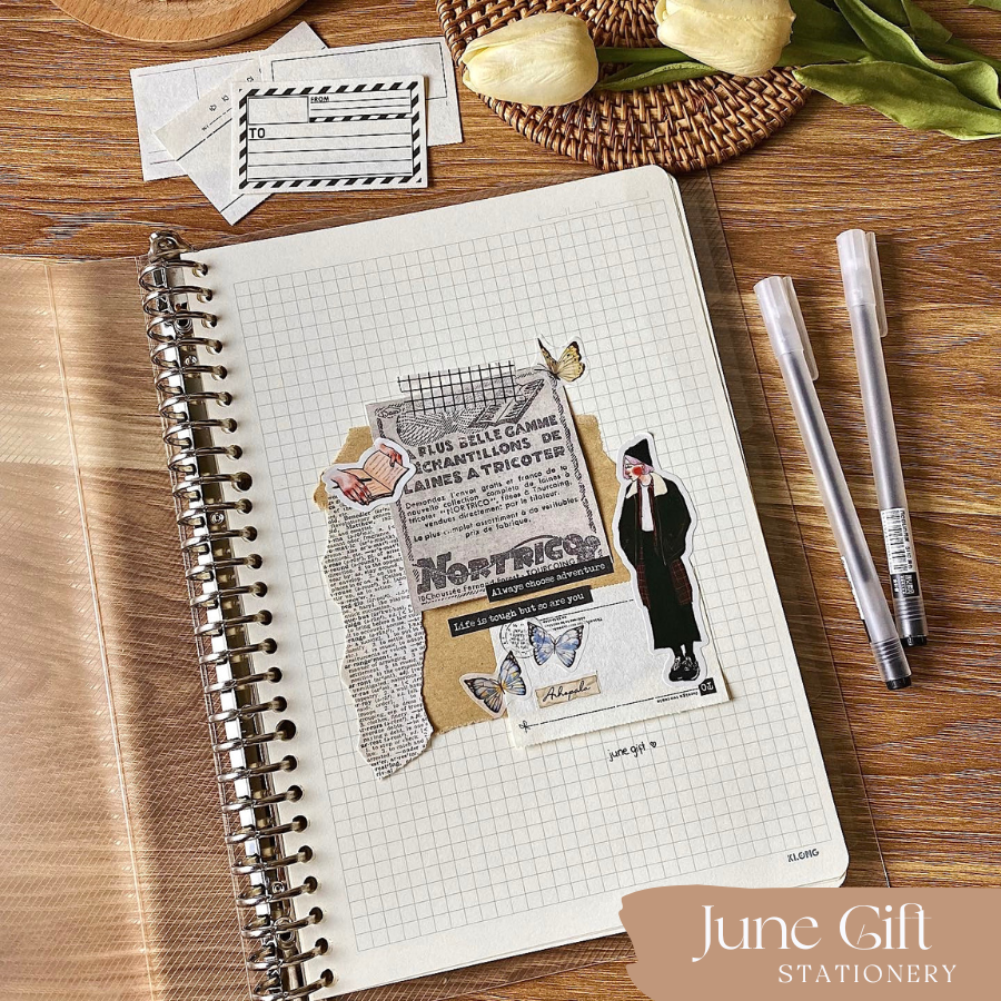 Sổ bìa còng sắt binder nhựa khổ A4/B5/A5 30/26/20 lỗ làm sổ bullet journal