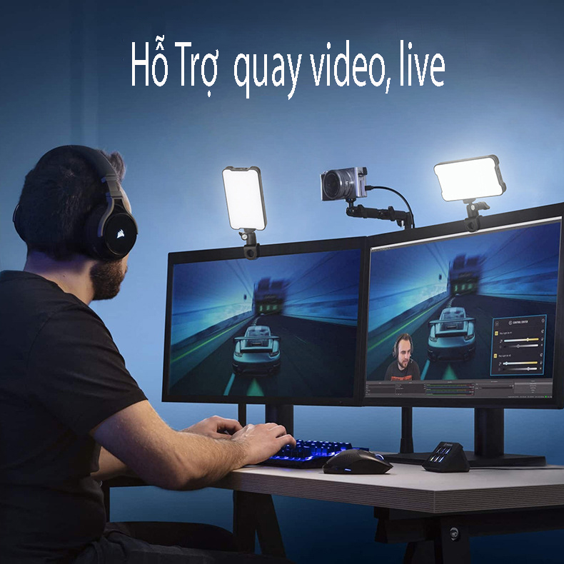 Đèn led Lp160 hỗ trợ ánh sáng để chụp hình livestream, chơi game, quay videovà trang điểm- đèn trợ sáng chụp ảnh