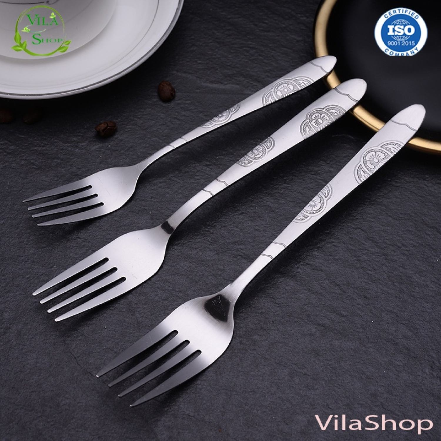 Rĩa inox, rĩa ăn hoa quả inox 304 loại trơn & có hoa văn đa năng tiện lợi