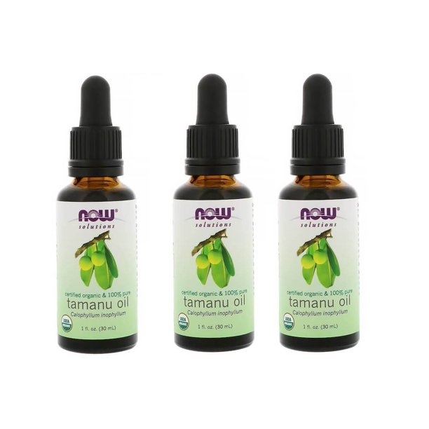 Dầu mù u NOW Solutions - Organic Tamanu Oil dùng dưỡng ẩm da, giảm sẹo thâm