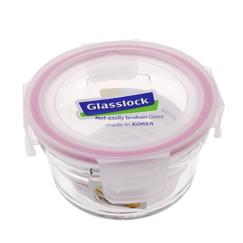 Hộp thủy tinh cường lực, chịu nhiệt Glasslock  hình tròn ORCT035 -  350ml, kín hơi, tiện dụng Made in Korea