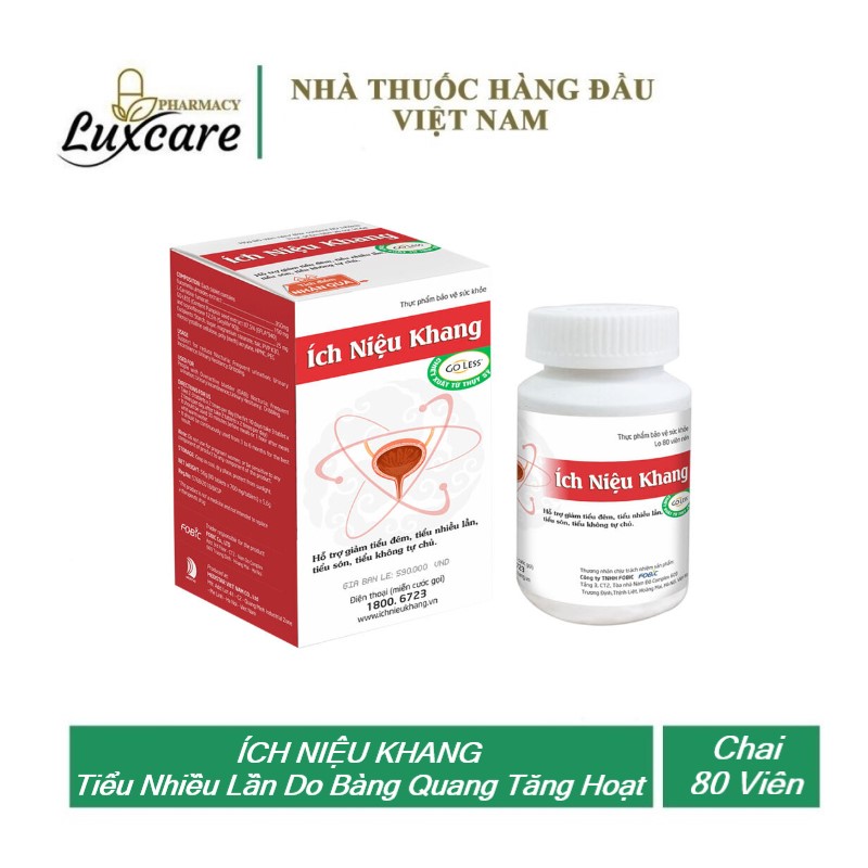 Ích Niệu Khang - GiảmTiểu Nhiều Lần - Chai 80 Viên - Luxcare Pharmacy
