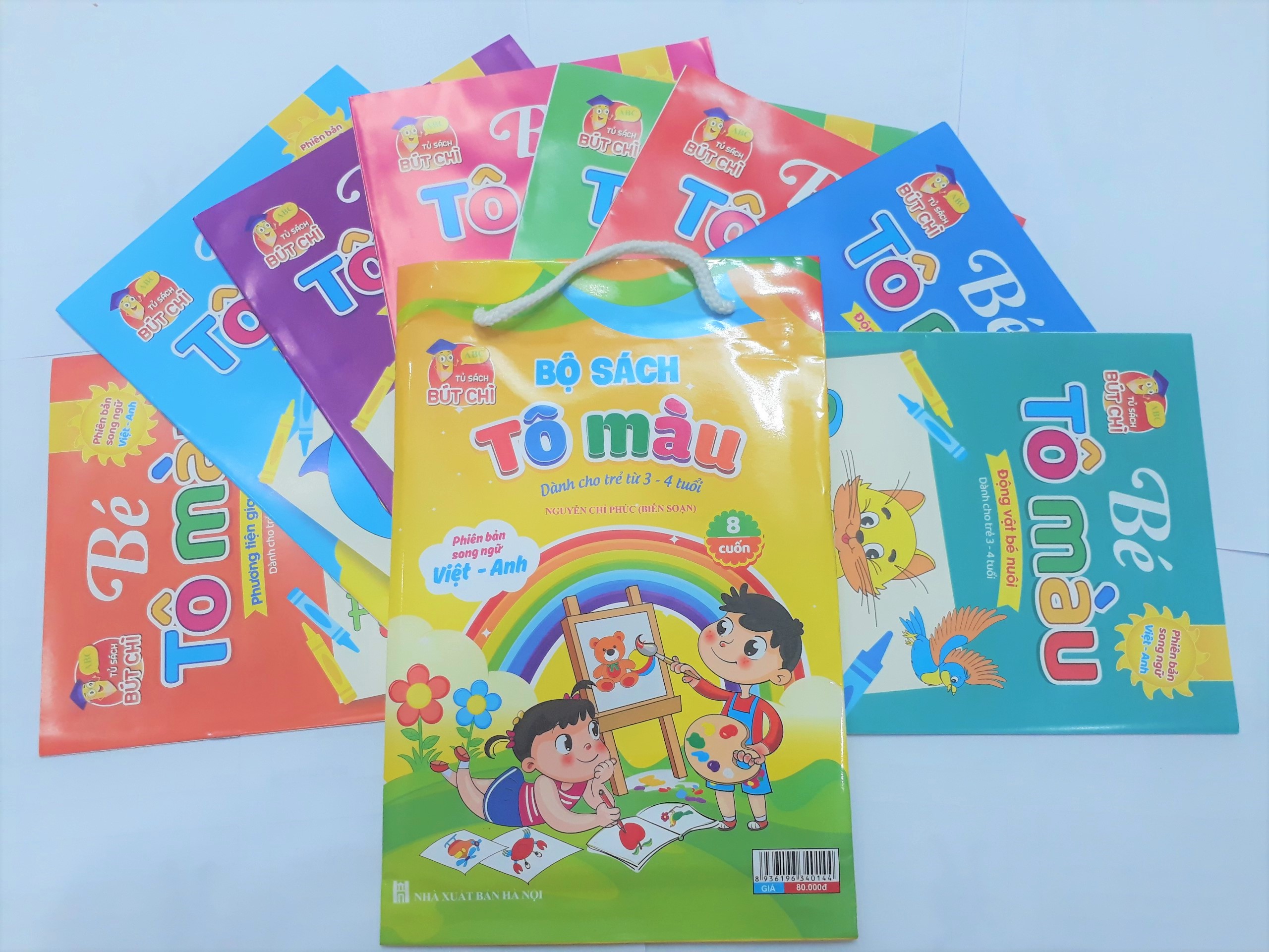 [HCM]Bộ sách tập tô màu 8 cuốn song ngữ 8 chủ đề đầy màu sắc giúp bé cảm nhận về màu sắc tăng sự khéo léo cho bé