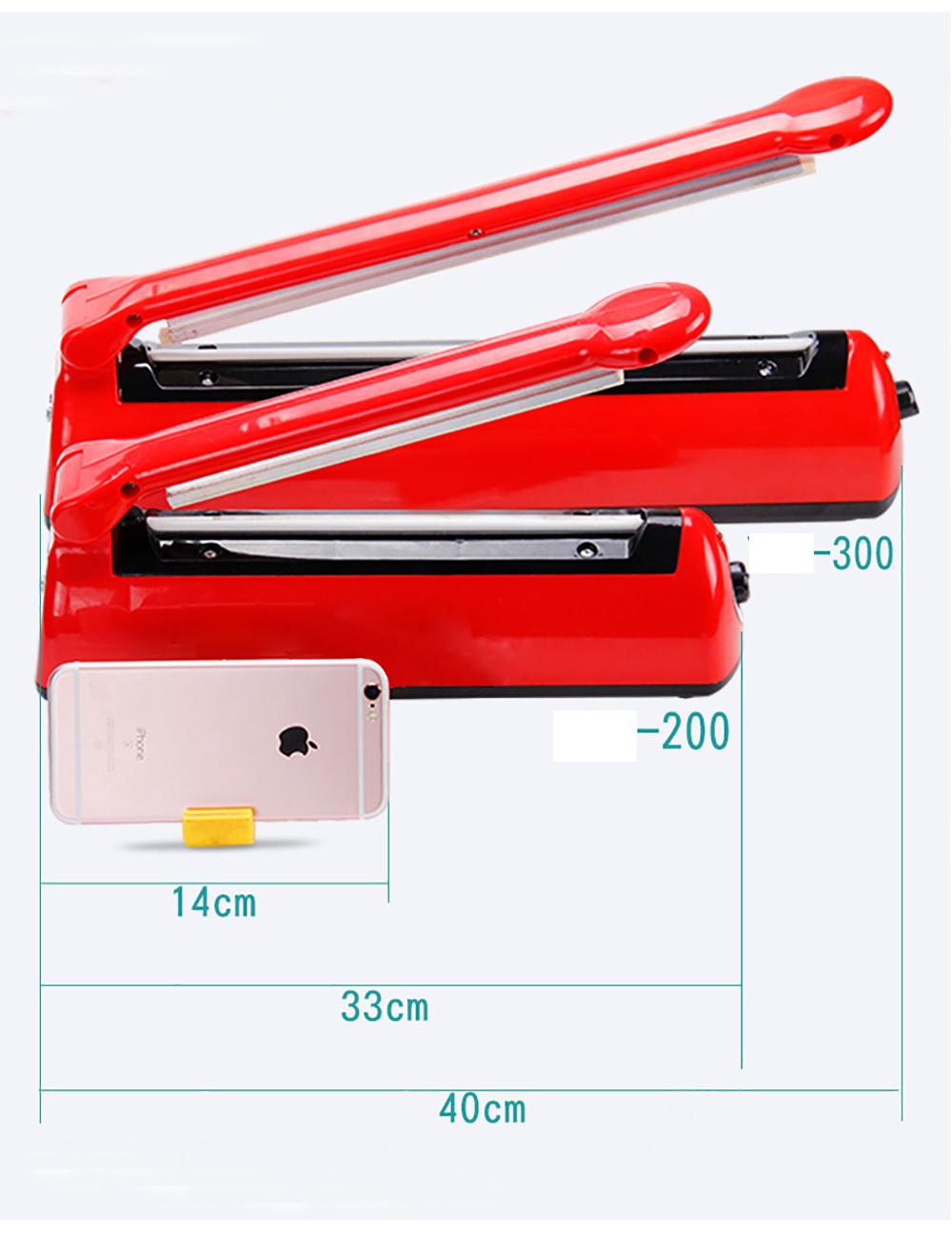 (300x2mm) Máy hàn miệng túi dập tay PP/PE , máy khỏe, có thể sử dụng dây 2mm để hàn túi zip bạc