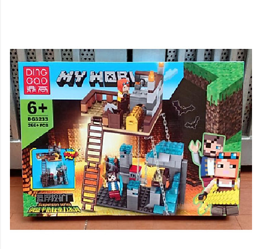 Bộ Lego Lắp Ráp Xếp Hình Minecraft My World Mô Hình Cuộc Khu Chế Tạo Bí Mật 266 Khối-legoxanh