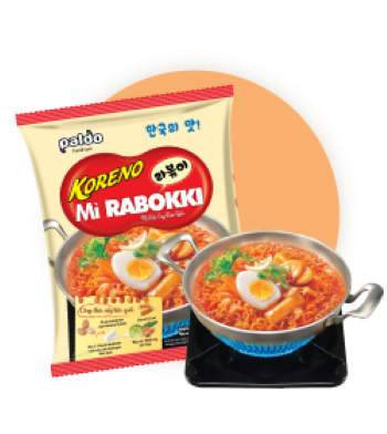 Chỉ 88.000 đ/lốc = 6 gói Mì Xào Cay Rabokki Koreno Hàn Quốc 102g/gói siêu ngon - Sản phẩm Paldo Việt Nam
