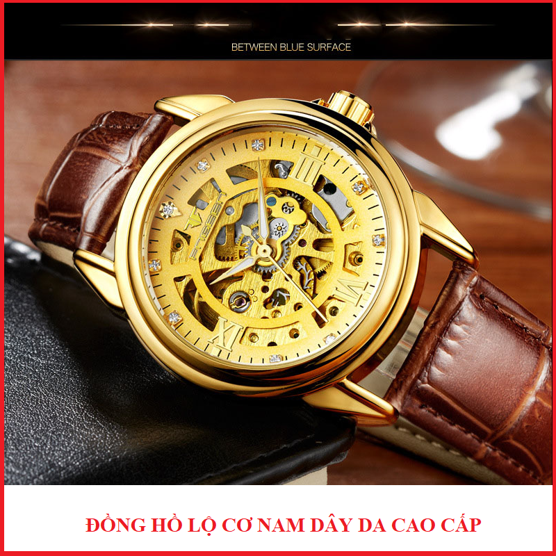 Đồng hồ cơ nam lộ máy FNGEEN sang trọng, lịch lãm, đồng hồ doanh nhân