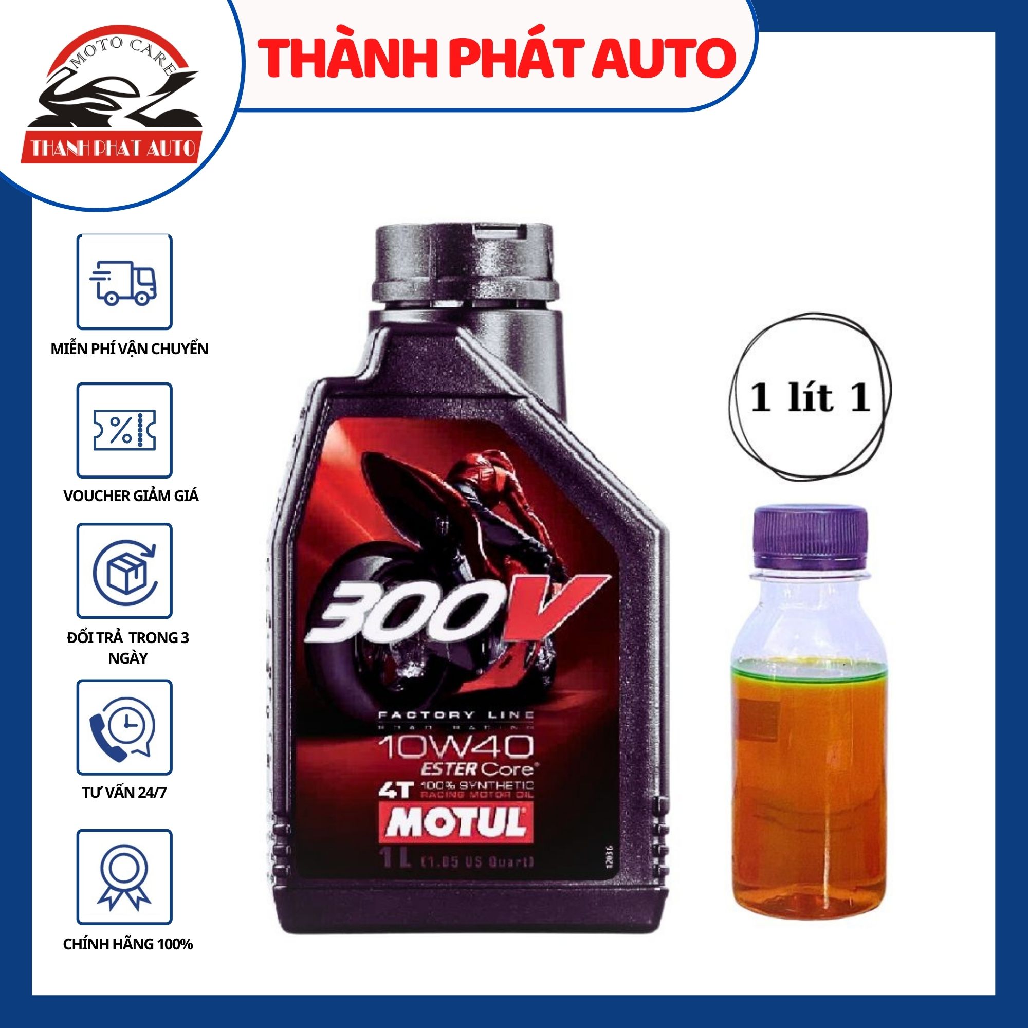 [HCM]Nhớt Motul 300V chính hãng dung tích 1 Lít 1 dành cho nhiều dòng xe máy