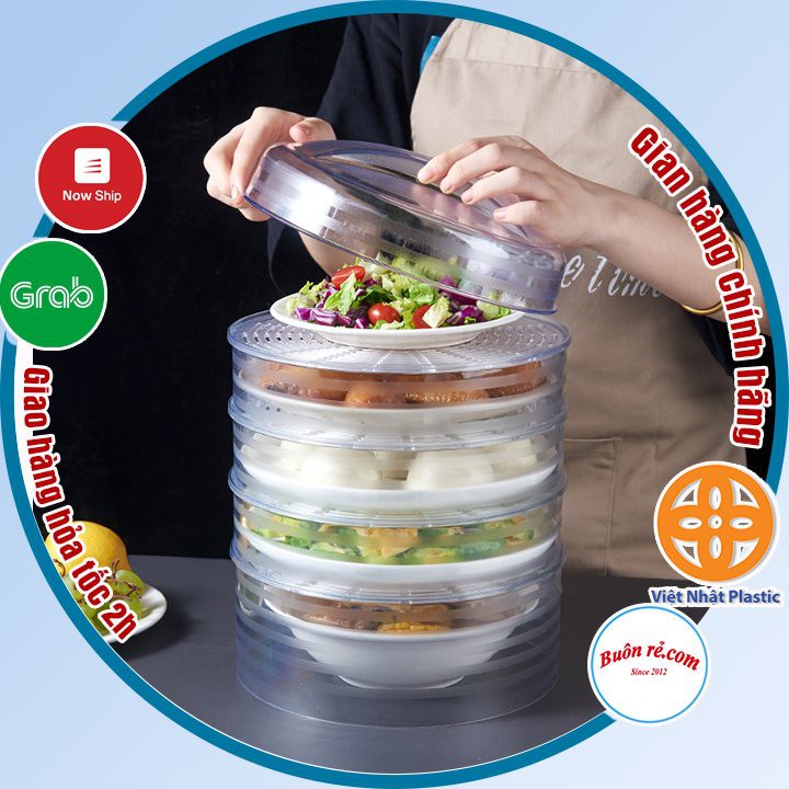 Lồng bàn đa năng 5 tầng Việt Nhật, Lồng bàn giữ nhiệt, Khay đậy thức ăn thiết kế hiện đại bền đẹp