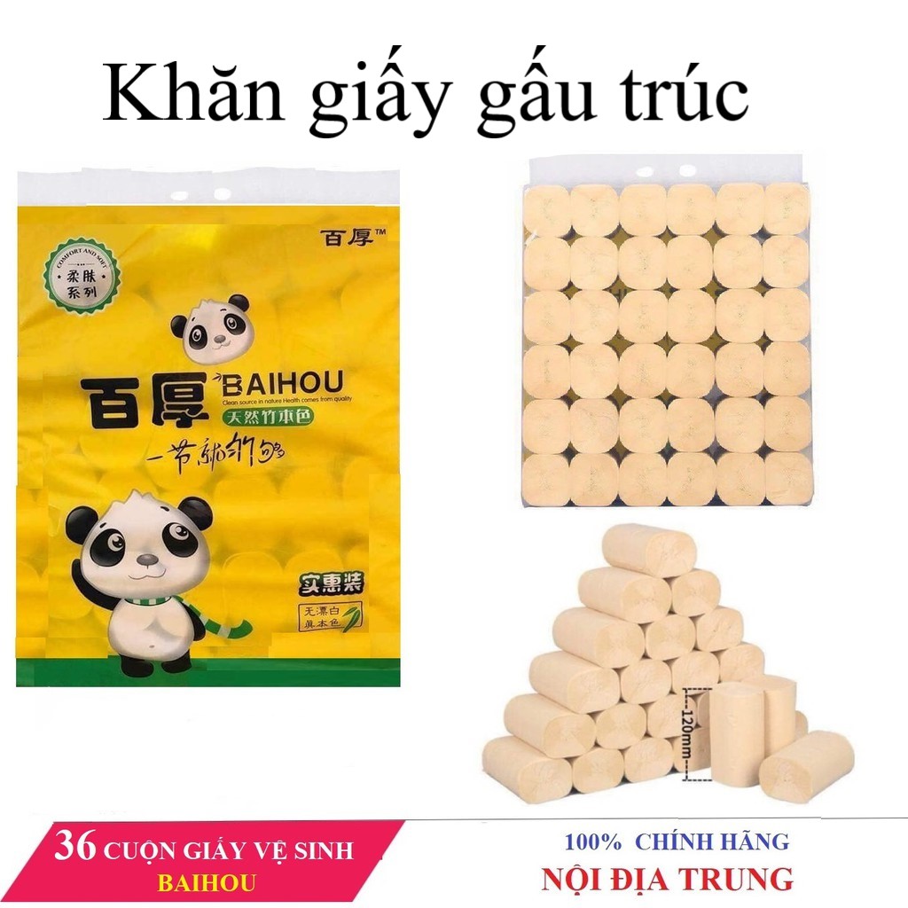 Lốc 36 cuộn giấy vệ sinh gấu trúc không lõi