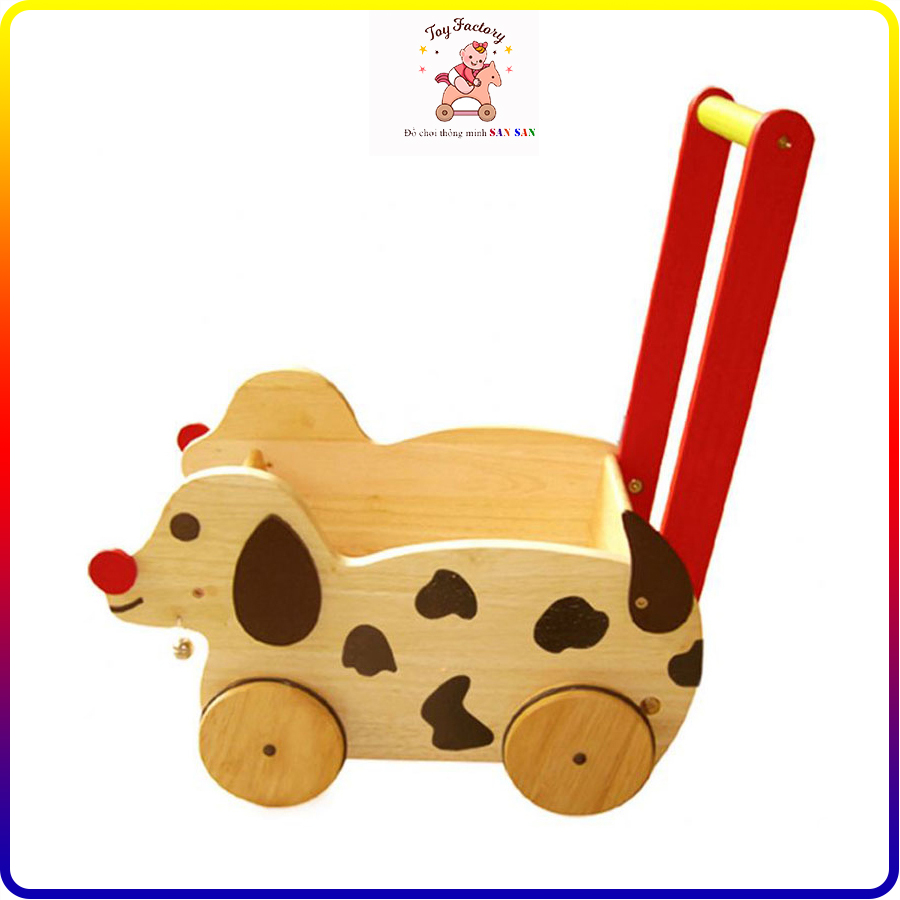 Xe chó chở đồ chơi - Đồ chơi gỗ winwintoy- xe tập đi gỗ