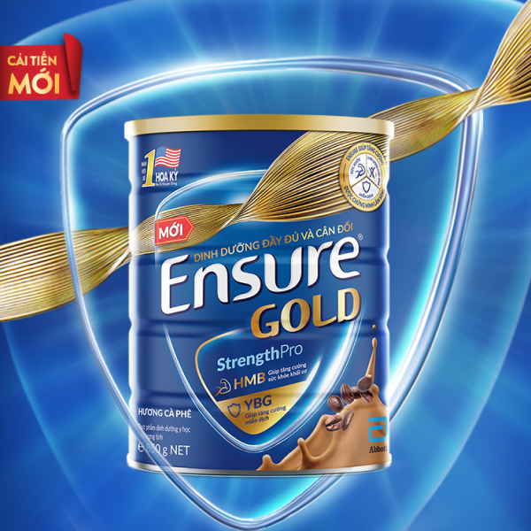 Sữa Bột Ensure Gold Abbott Hương Cà Phê HMB YBG 850g