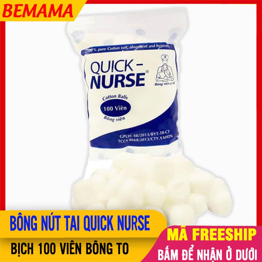 Bịch 100 viên to bông nút tai cho mẹ sau sinh quick nursechống ồn cho mẹ sau sinh quick nurse, mềm mại, êm ái - bông bịt tai nữ, bông bịt tai cho bà đẻ, bông nhét tai chống ồn, bông nút tai bemama - bông bịt tai quick nurse - 8936040074126