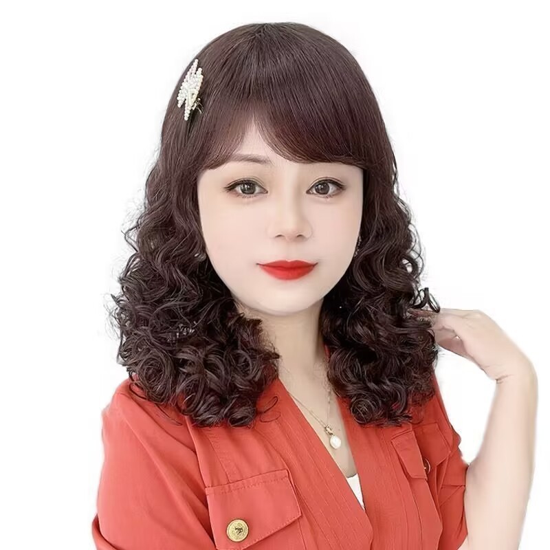 Tóc giả trung niên xoăn nhiều 2026 💖FREESHIP💖 tặng lưới chụp tóc giả nữ trung niên, bộ tóc giả cả đầu nữ, tóc giả nữ xoăn nhiều