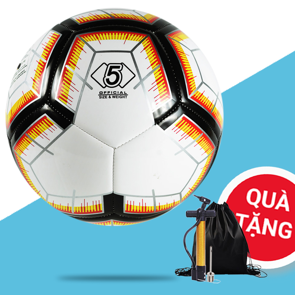 (Hàng chính hãng) Banh Bóng Đá NHA (Đen cam)Số 5 - Tặng balo rút + Bơm tay + Kim bơm, Túi Lưới  (Bảo Hành 1 tháng)