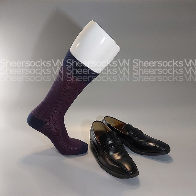 Tất cotton họa tiết Chevron