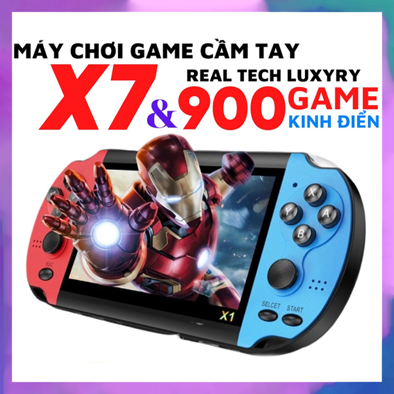 Máy chơi game cầm tay X7 màn hình 4.3 inch cài sẵn 900 game cổ điển cực hay - Máy chơi game cầm tay, mấy chơi game cổ điển, mấy chơi game hiện đại, máy chơi game giá rẻ, máy chơi game mini