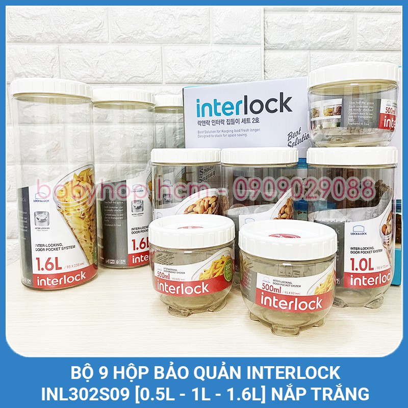 Bộ 9 hộp bảo quản lock&lock interlock inl302s9
