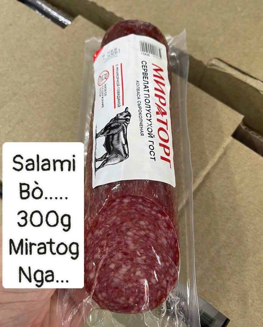 Salami 300g bò miratog ít mỡ ít tiêu (xúc xích Nga)