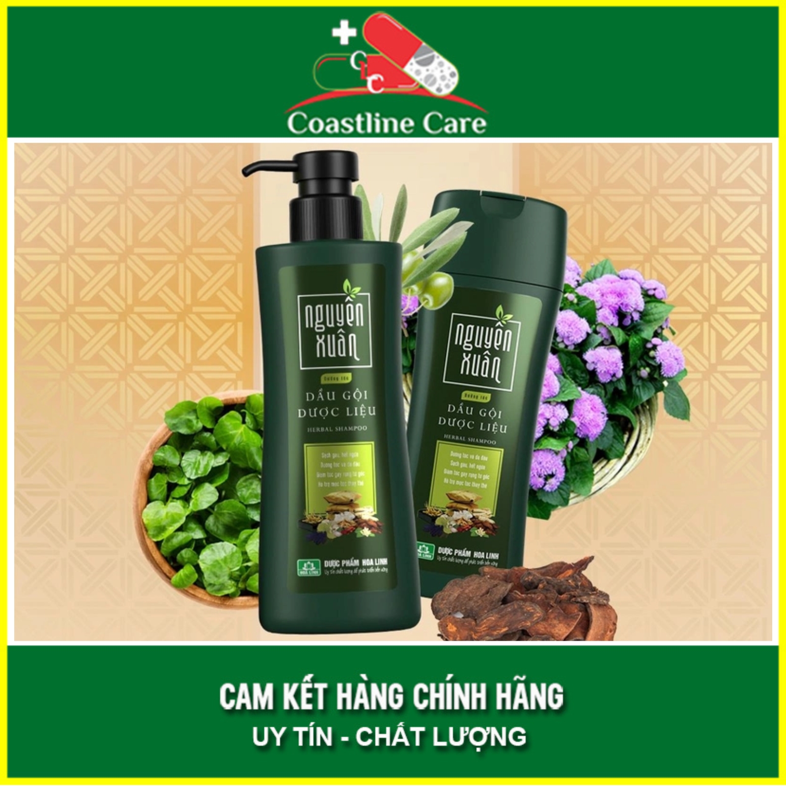 Dầu Gội Dược Liệu Nguyên Xuân Xanh - Giúp Dưỡng Da Đầu - Chai 200ml/250ml/450ml - Coasrlinecare Pharmacy