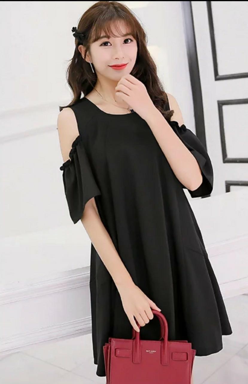 [HCM]đầm bầu công sở khoét vai thời trang Hàn Quốc