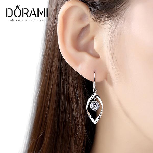 [HCM]Bông tai nữ khuyên tai móc câu đính đá zircon giả kim cương đơn giản nhiều mẫu phụ kiện thời trang hàn quốc - dorami