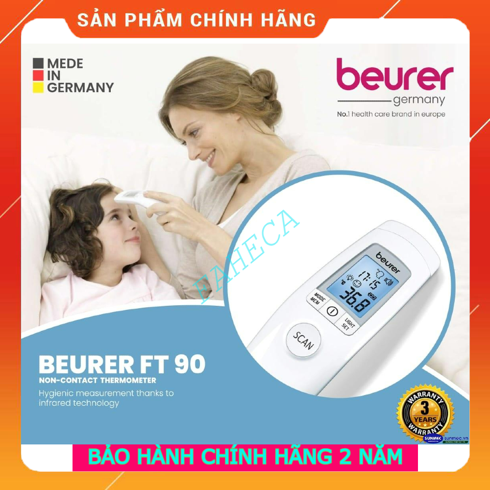 Nhiệt kế hồng ngoại Beurer FT90 đo trán - môi trường - vật thể - Công nghệ từ Đức - Bảo hành chính hãng 2 năm