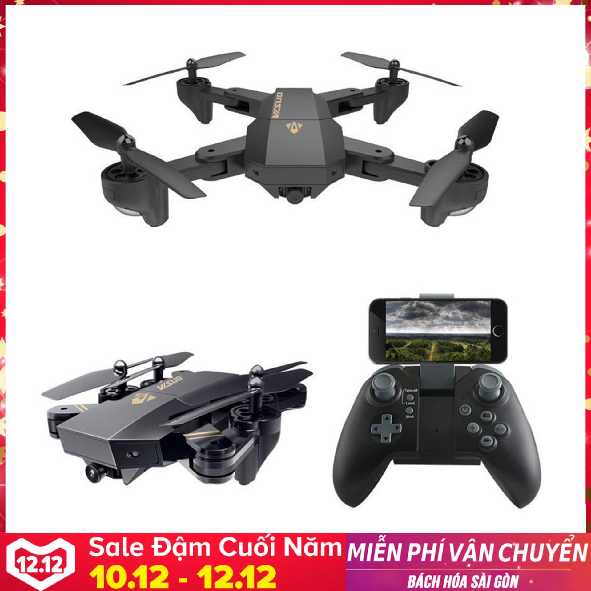 FLYCAM, fly cam mini, fly cam loại tốt - Máy bay cánh gấp bỏ túi điều khiển từ xa, camera HD truyền hình trực tiếp, tích hợp chế độ không đầu đuôi, nhào lộn 360 độ, tự động quay về, Tặng phiếu bảo hành 1 năm Toàn quốc