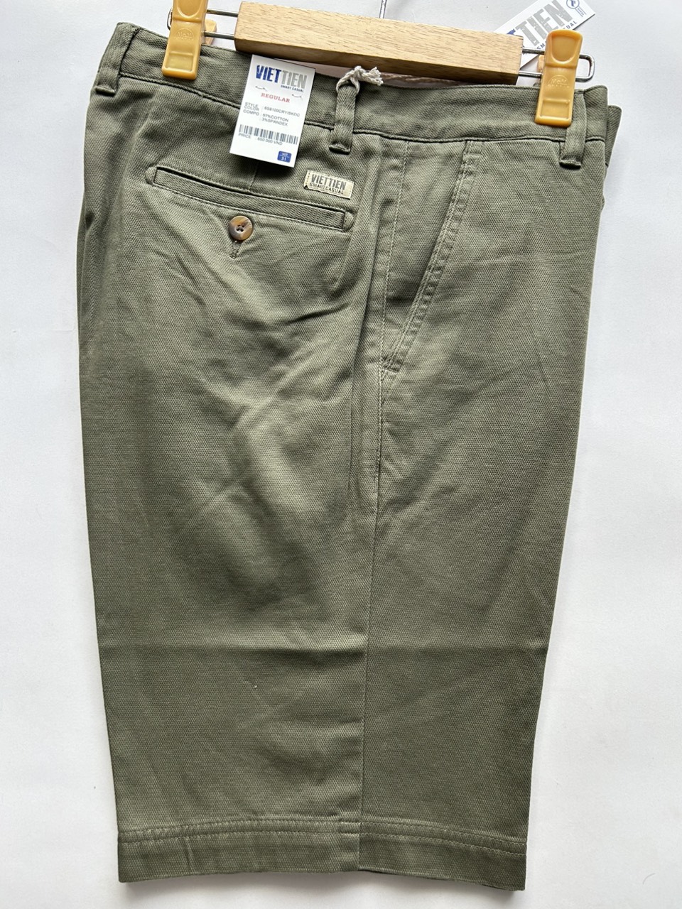 QUẦN SHORT KAKI MÀU XANH RÊU VIỆT TIẾN MÃ 6S8100 GIÁ 650K