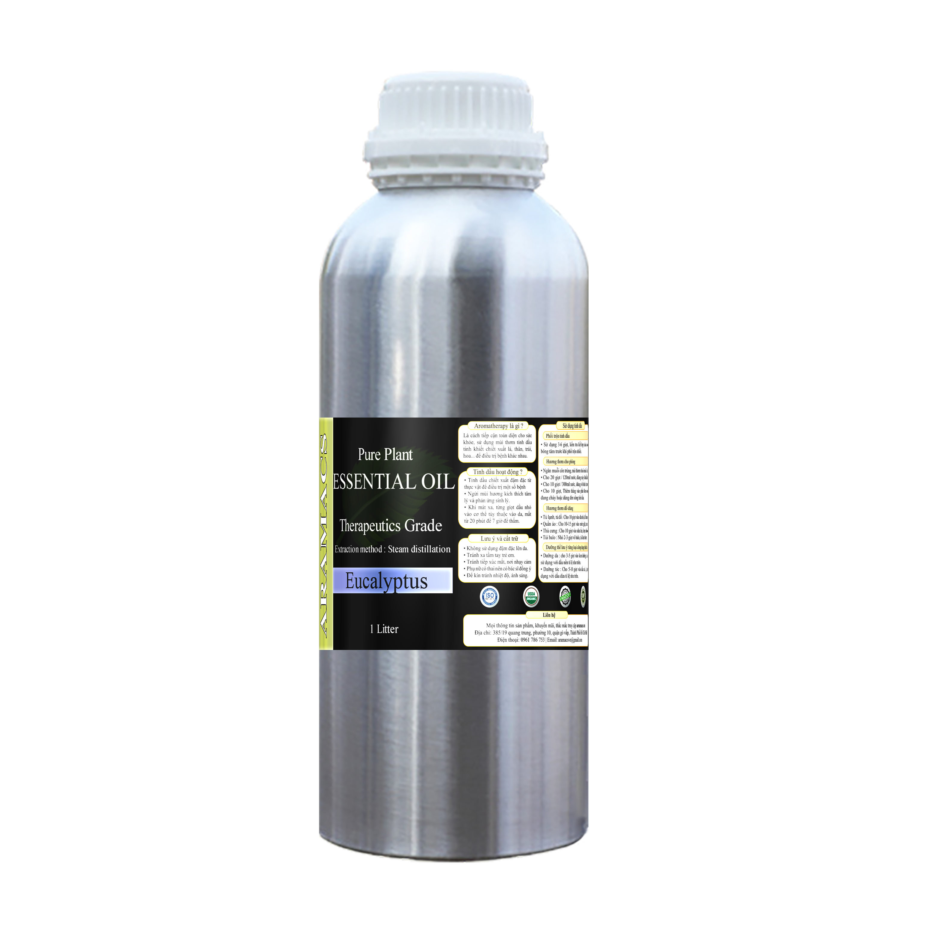 Essential aramacs eucalyptus essential oil 1000mlwith verification quality