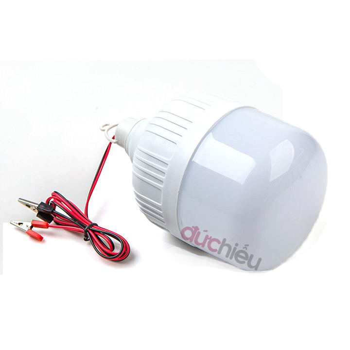[ BH 06 tháng ] Bóng đèn LED kẹp bình 12v dùng bình ắc quy 20w 30w 50w  80w100w - Đức Hiếu Shop
