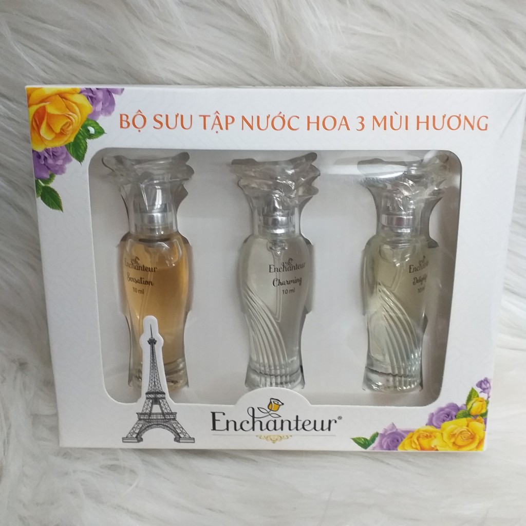Bộ Sưu tập nước hoa 3 mùi hương Enchanteur Charming, Sensation, Delightful 10ml/ Chai