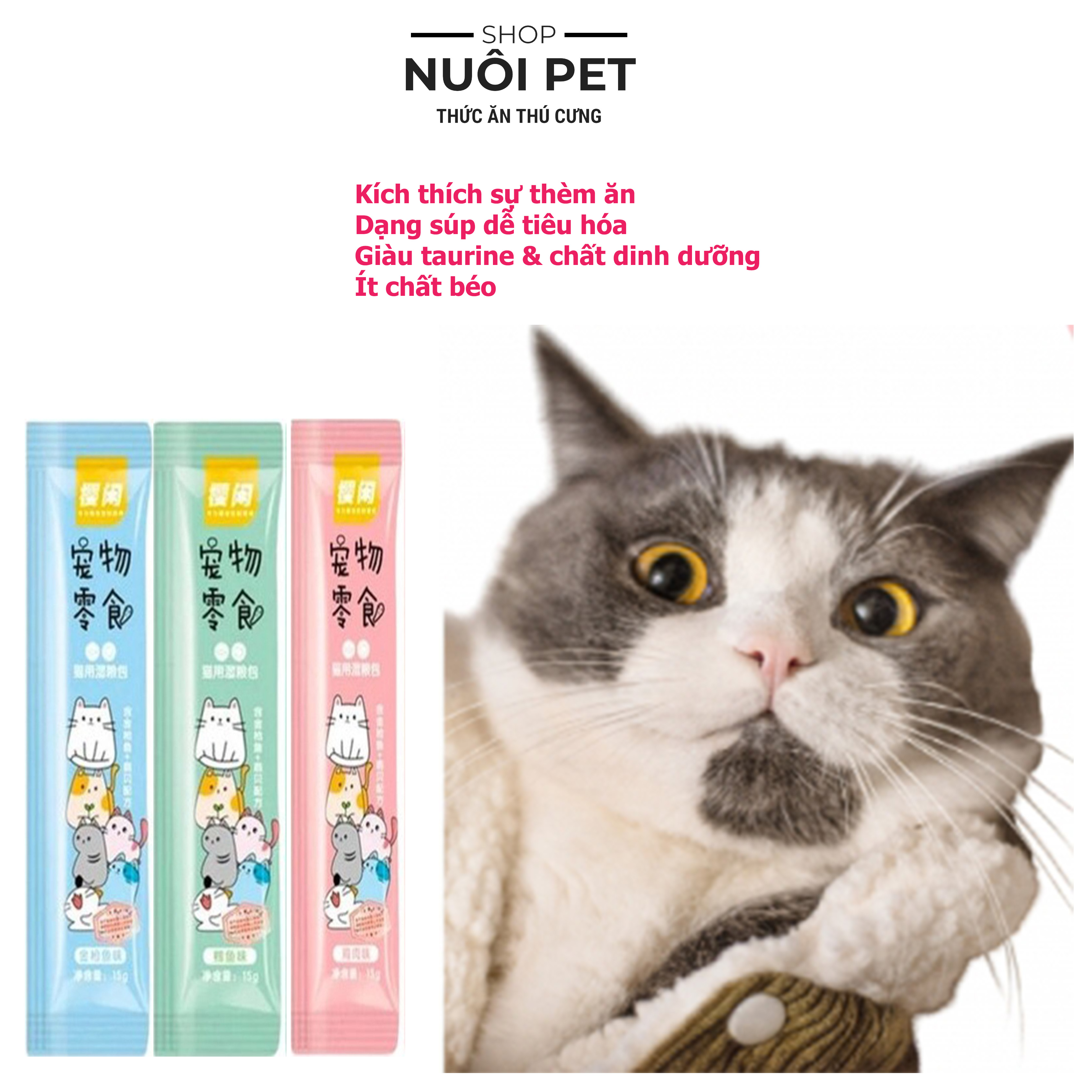 Combo 200 Thanh Súp Thưởng Cho Mèo Shizuka, Soup Thưởng Cho Mèo, Súp Dinh Dưỡng,Bù nước cho mèo - Nuôi Pet Shop