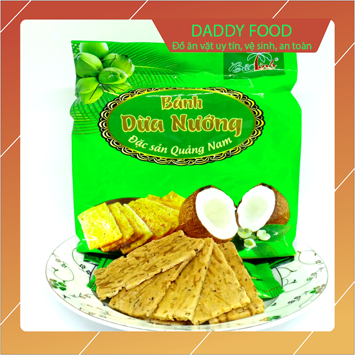 Đặc sản bánh dừa nướng quảng nam thương hiệu quỳnh trân túi 200g hạn sử dụng 2021