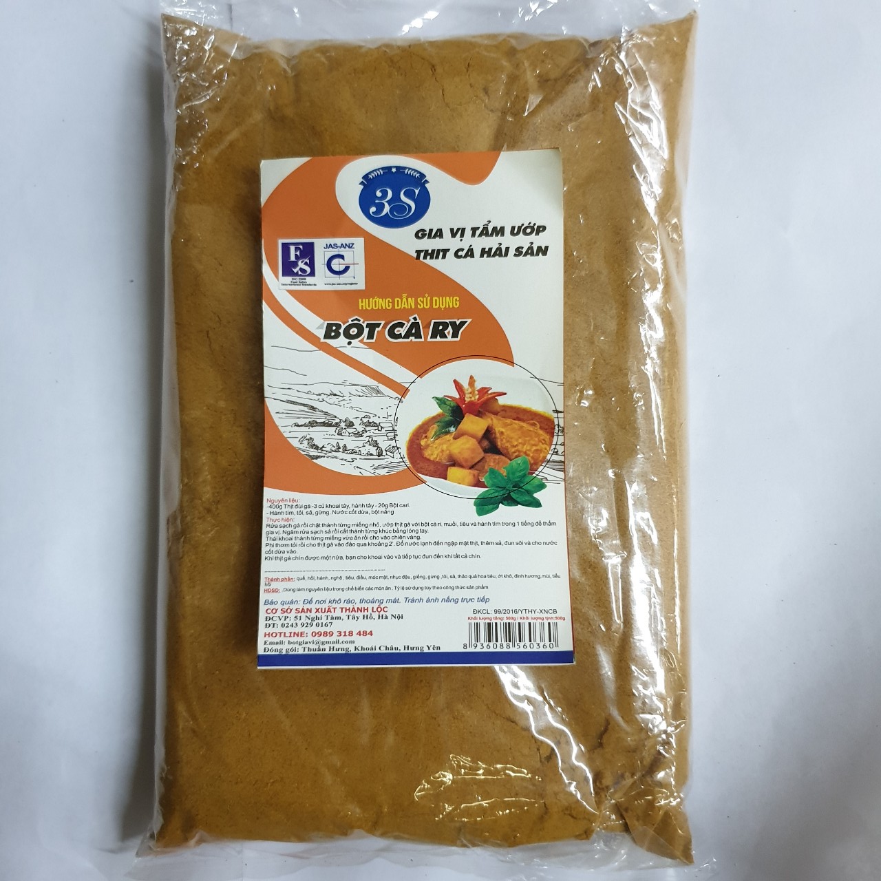 Bột cà ri gói 500gr - gia vị cho món cà ri thơm ngon, bổ dưỡng