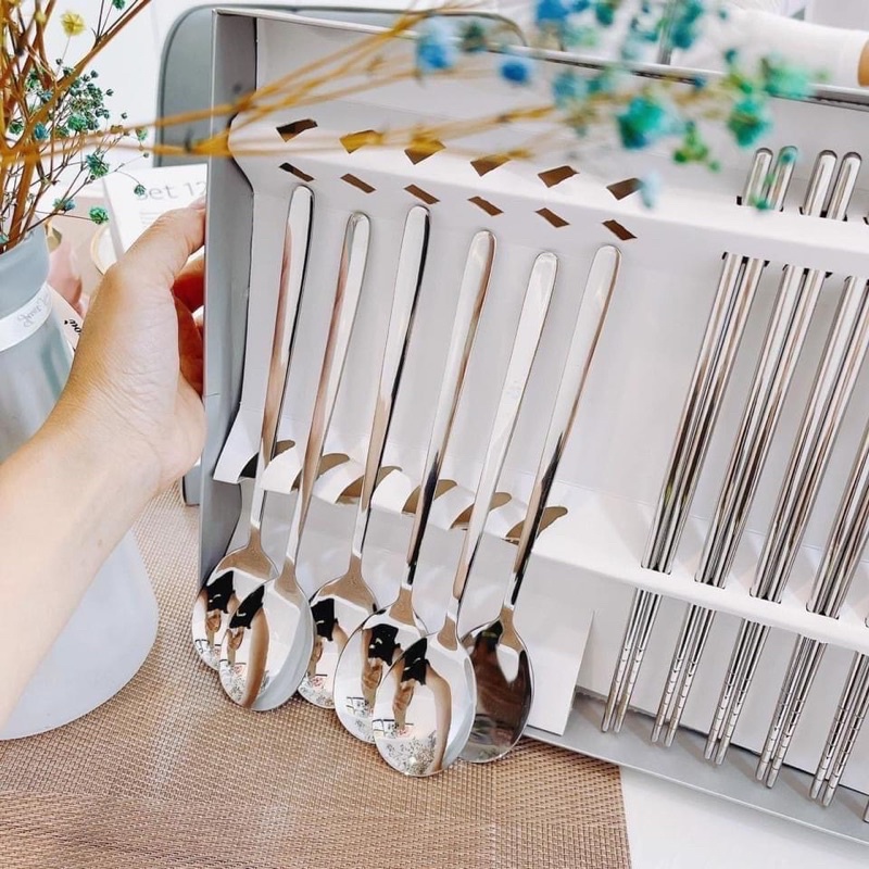 Hộp set 12 đũa thìa inox đức cực sịn mới 2022