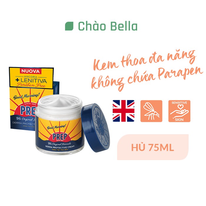 Kem Thoa Đa Năng PREP - Hũ Thuỷ Tinh (Italy) | Giảm Ngứa, Sưng Tấy, Mề Đay - Dưỡng Ẩm - Chống Hăm, Nứt Nẻ Da (75ml)