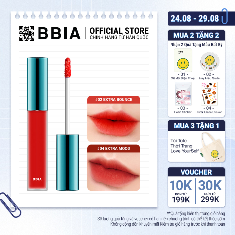 Son Kem Lì Bbia Last Velvet Lip Tint Version 1 (5 màu) 5g