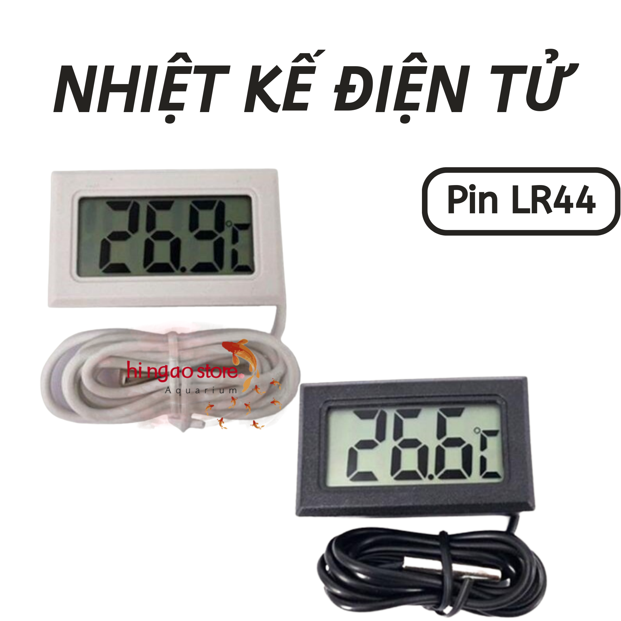 Nhiệt kế điện tử cho hồ cá, tép - Phụ kiện cá cảnh | Hingaostore.