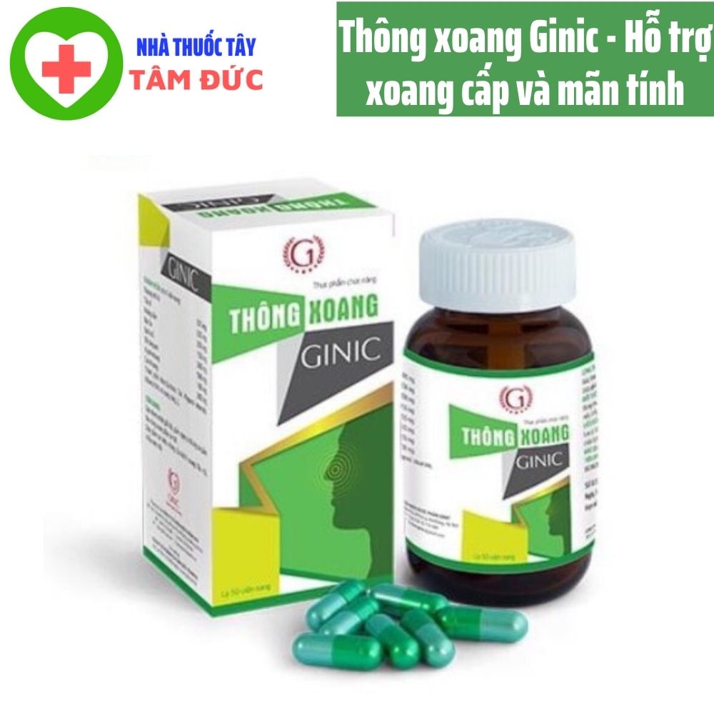 Thông xoang Ginic hỗ trợ xoang cấp và mãn tính - Hộp 50 viên